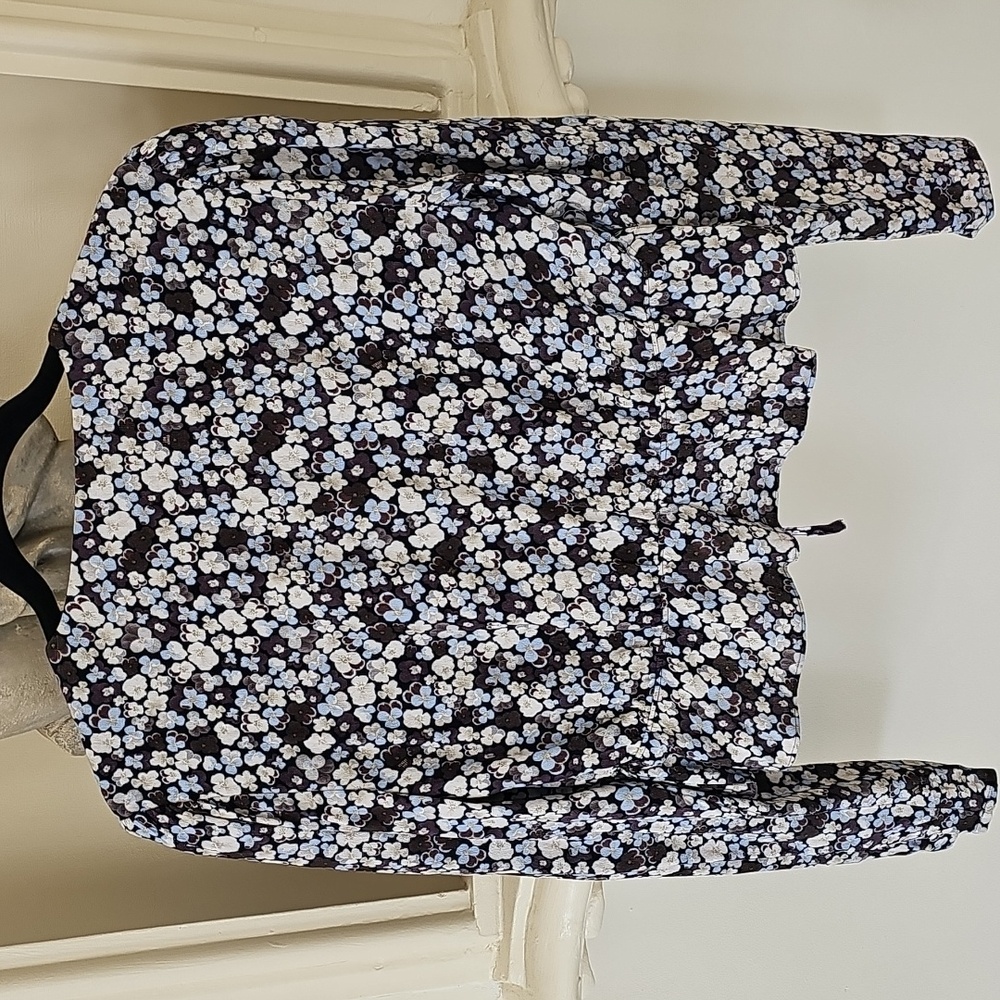 Aritizia Sunday Best Tie-Front Floral Long Sleeve Blouse Small - Picture 6 of 9